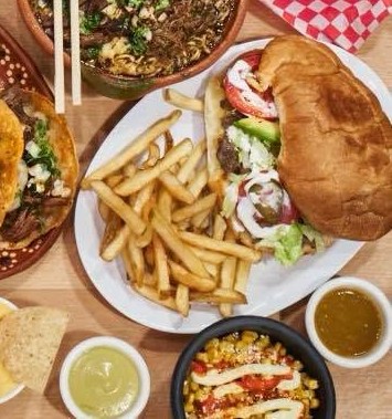 Torta and fries at Añejo Taqueria